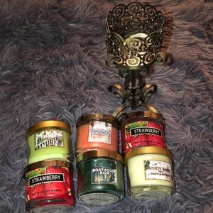 Bath and Body Works Mini Candles and Holder